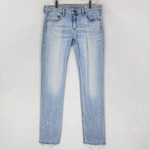 Rag & Bone Jeans Womens 27 Blue The Dre Light Wash Boyfriend Raw Hem Casual